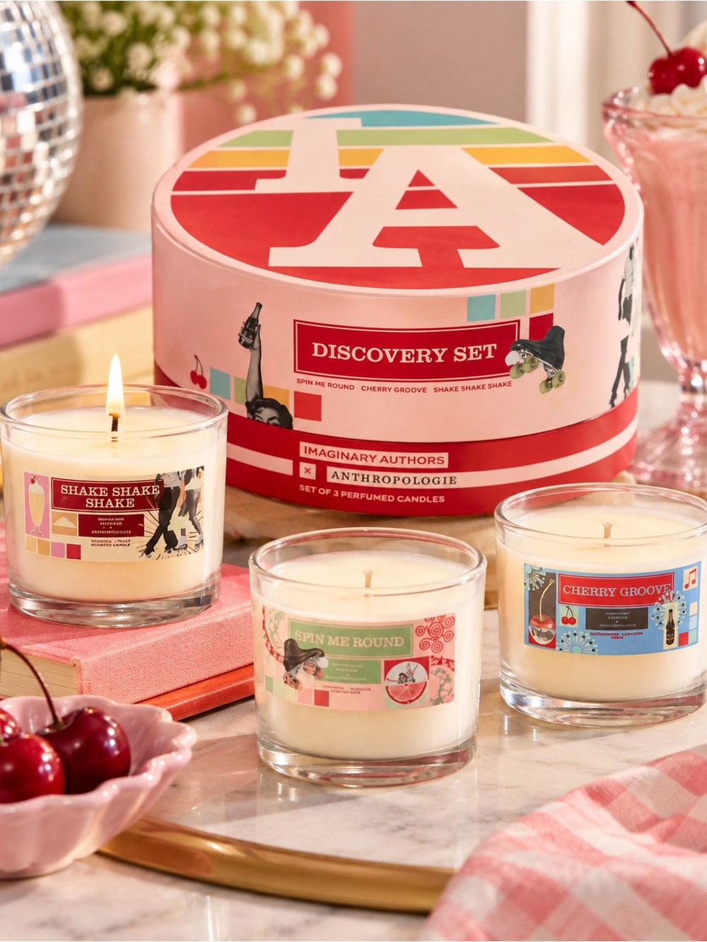 Anthropologie x Imaginary Authors Discovery Candle Set of 3 Limited Edition NIB
